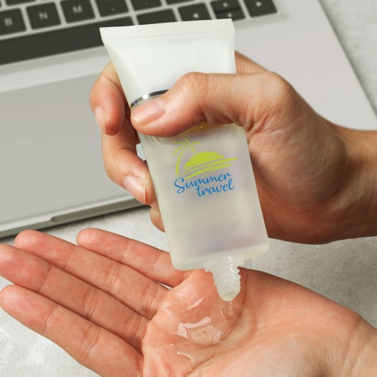 Luxe 60mL Hand Sanitiser Tubes In Use